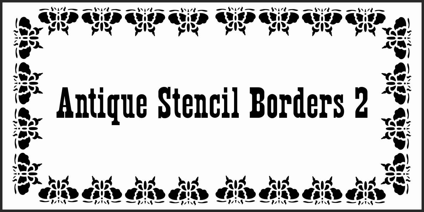 Ejemplo de fuente Antique Stencil Borders Two JNL #5